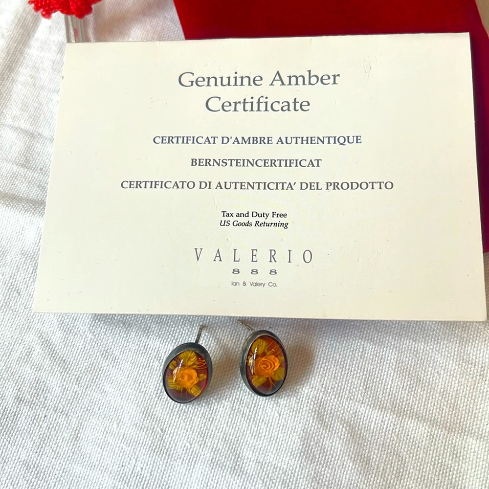 Genuine Sterling and Amber earrings